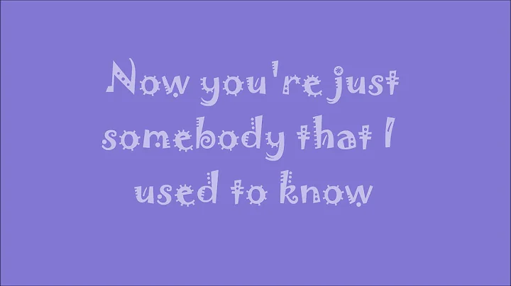 Somebody That I Used to Know - Walk off the Earth (Gotye - Cover) Lyrics