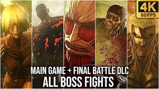 Attack On Titan 2 + Final Battle DLC All Bosses & Titan Encounters (4K60fps)