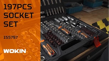 WOKIN 197pcs Socket Set Tool Box Mechanic