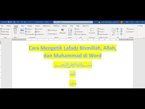 Cara Mengetik Lafadz Bismillah, Allah, dan Muhammad di Word - YouTube