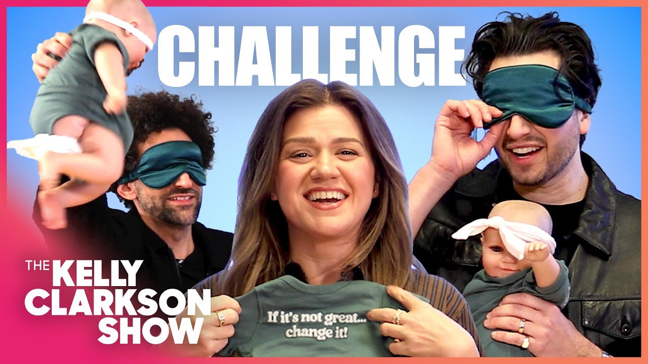 Kelly Clarkson BLINDFOLDED Diaper Changing Challenge!