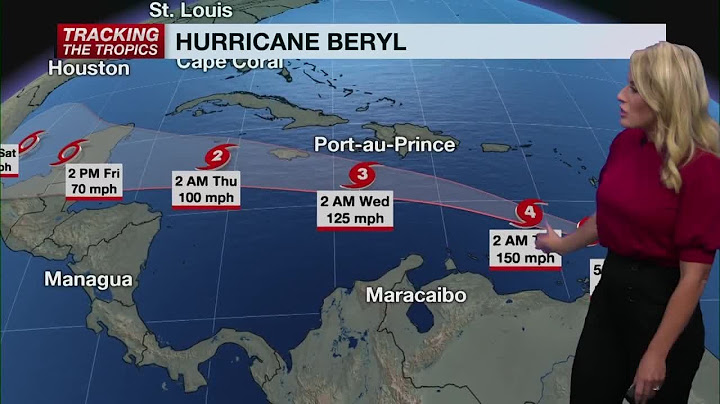 Hurricane Beryl producing wind gusts up to 185 mph over Caribbean Sea