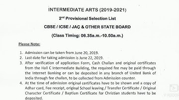 2nd provisional list st Xavier college Arts /intermediate Arts 2nd selected student list// Xavier