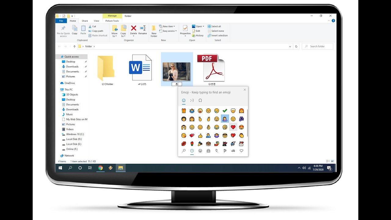 😏💖Use Emoji & Symbol as File & Folder Name in Windows 10 🚗👩‍🦰 YouTube