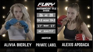 Fury 76 Prelims Alivia Bierley vs Alexis Apodaca