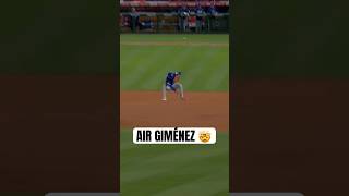 Andrés Giménez climbs the ladder 💪 #MLB #BlueJays