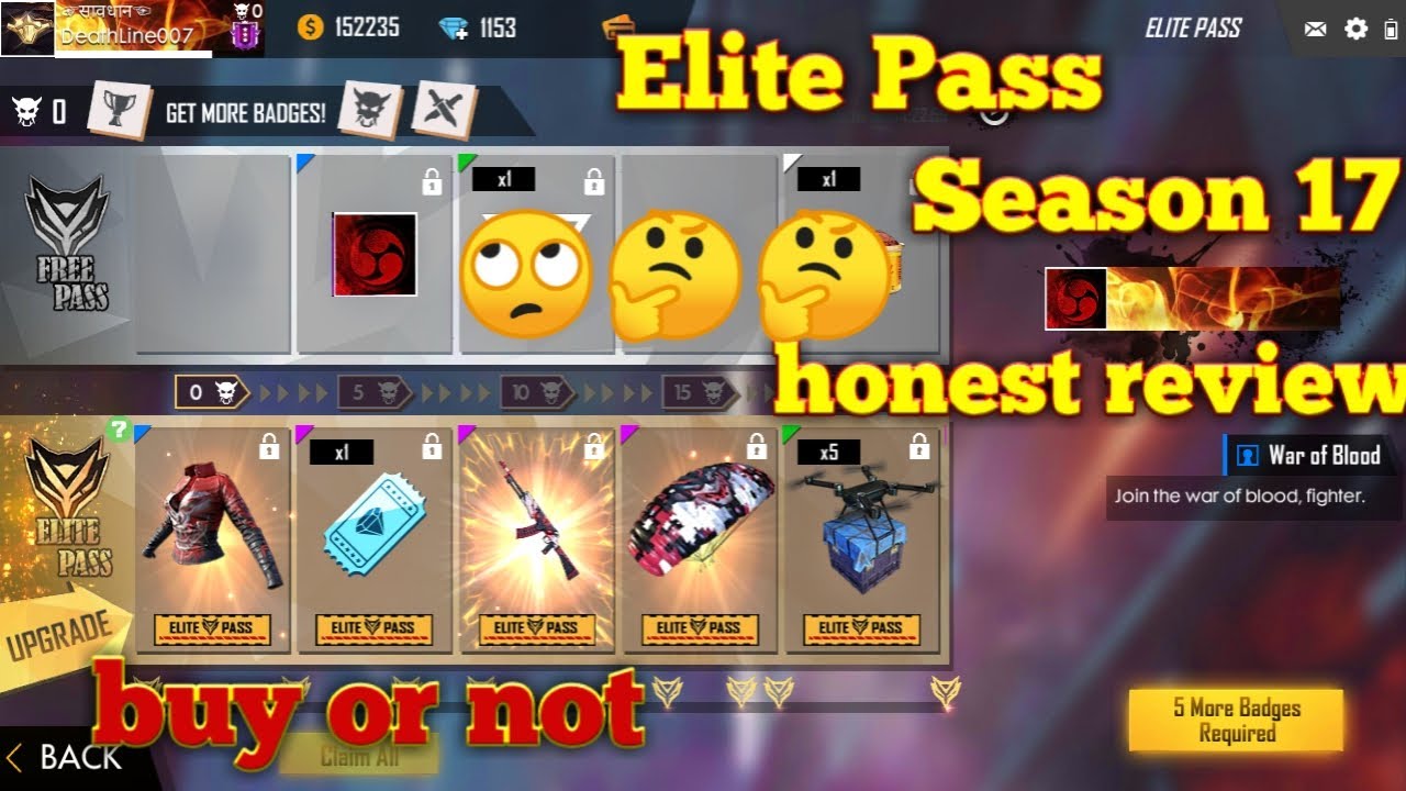 Season 17 Elite pass full honest review 😀🤔
