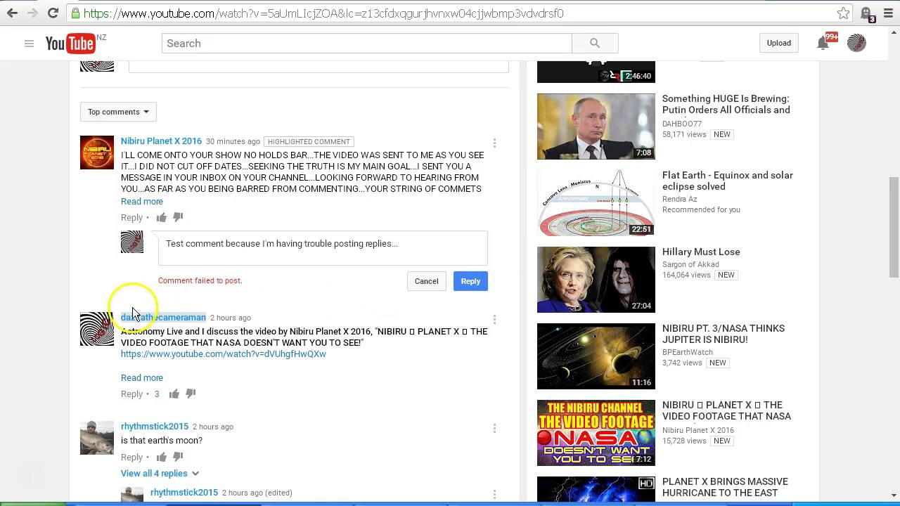 Unable to Reply to Comments - YouTube