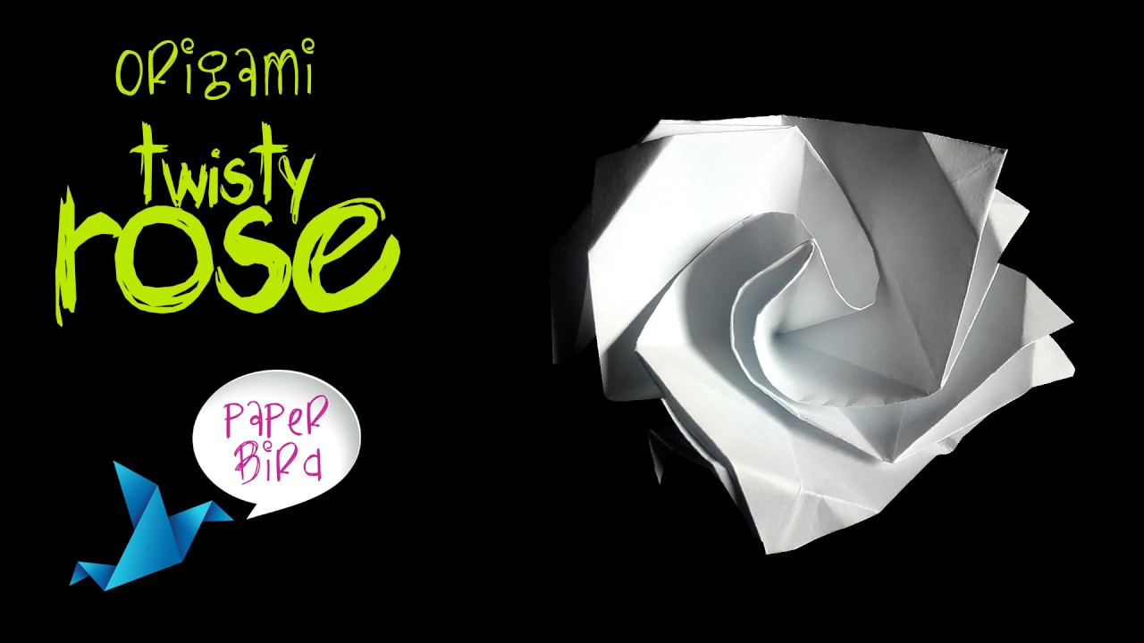 How to make origami twisty rose easy tutorial YouTube