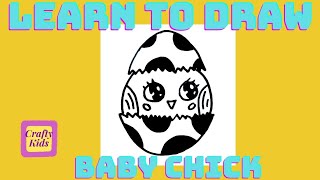 Learn How To Draw A Cute Baby Chick In An Egg Shell