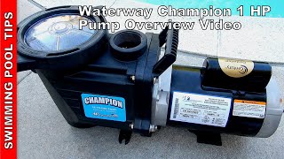 Video de visao geral da bomba de velocidade unica Waterway Champion 56FR de 1 HP