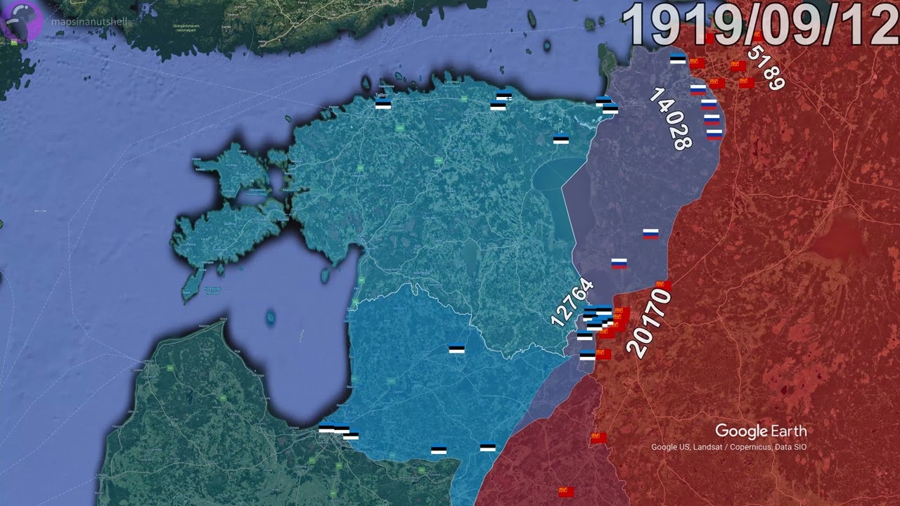 Estonian War of Independence using Google Earth