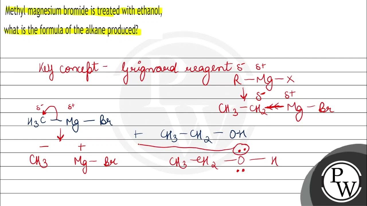 Methyl magnesium bromide is treated with ethanol, what is the formu