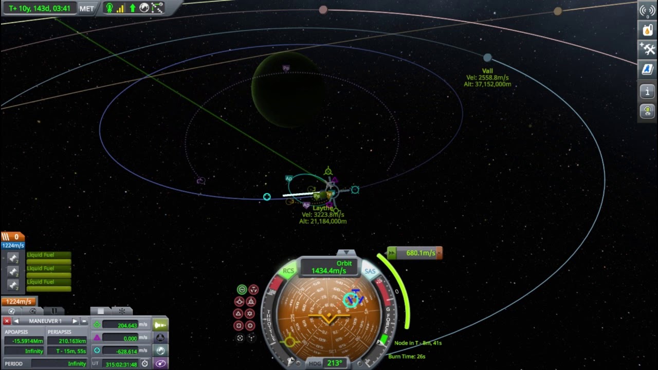 KSP Orbiting Jool, Laythe, and Vall YouTube