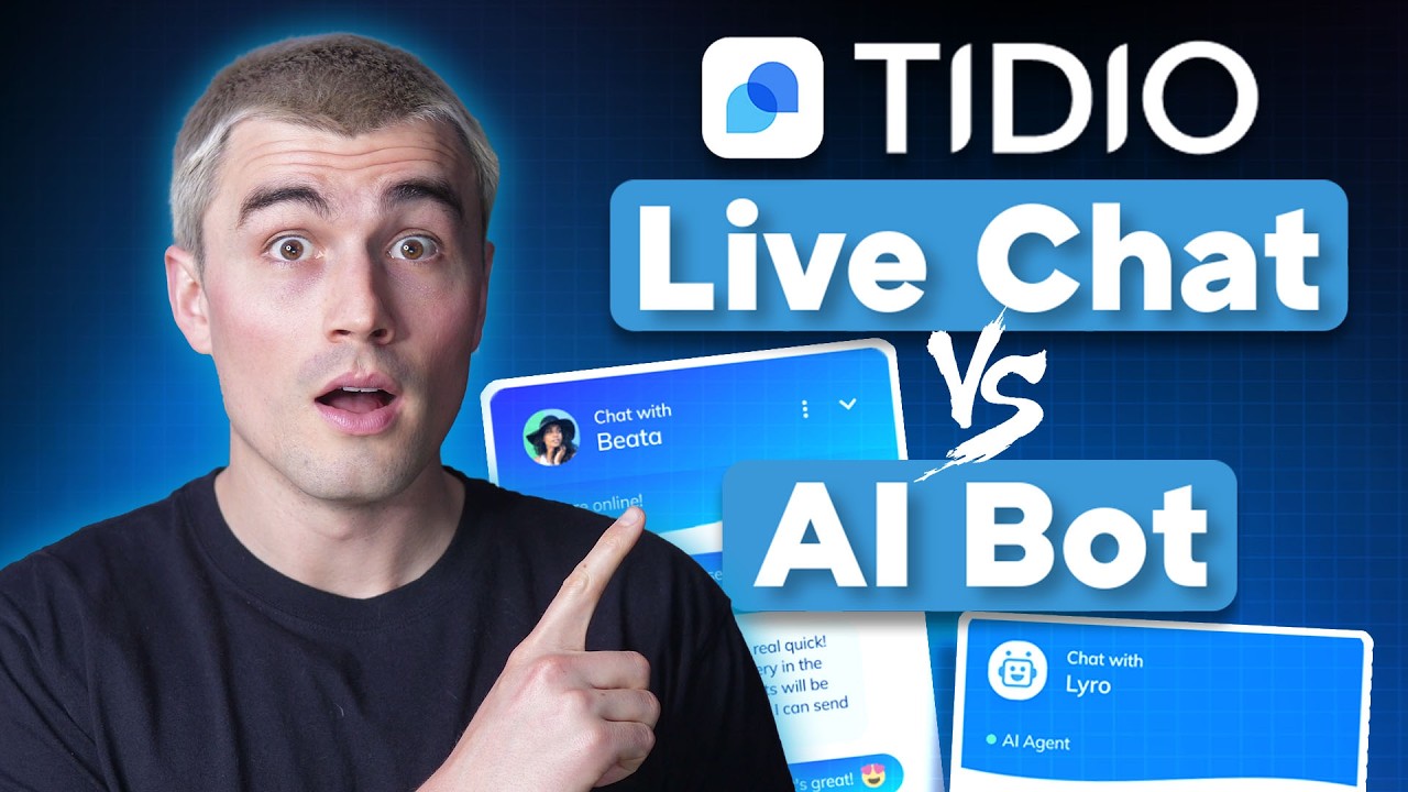 Tidio live chat and AI chatbot interface screenshot