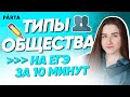 Типы общества для ЕГЭ за 10 минут | Обществознание ЕГЭ 2022 | PARTA