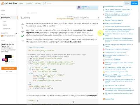 RESOLVENDO ERRO IONIC PROCESS RELEASE GOOGLE SERVICES COM CORDOVA ANDROID 10