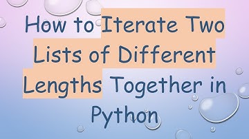 How to Iterate Two Lists of Different Lengths Together in Python