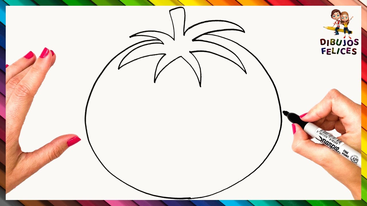 Cómo Dibujar Un Tomate Paso A Paso 🍅 Dibujo Fácil De Tomate - YouTube