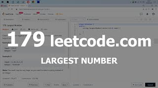 Разбор задачи 179 leetcode.com Largest Number. Решение на C++