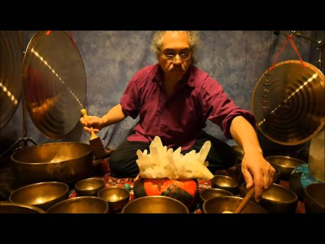 Crystal Chakra Meditation with Antique Tibetan Singing Bowls class=