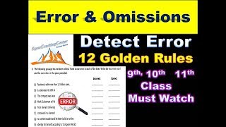 Error detection and correction trick | EDITING (11th, 10th, AND 9th) CLASS |  editing and omissions