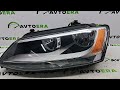 Фара левая (PN:5C7941005) JETTA MK6 11-18 рестайл, галоген, сколы, надломано крепление