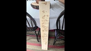 Engraved a handwritten children's growth chart from a door so the customer could take it with them.