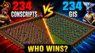 Red Alert 2: 234 Conscripts vs 234 GIs – Total War Showdown