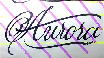 Aurora Name Signature Calligraphy Status | How to Cursive write with cut Marker #aurora @aurora