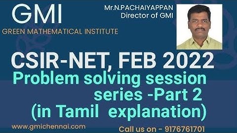 CSIR-UGC NET Mathematical Sciences- Feb 2022 Solutions-Part-2 (In Tamil Explanation)