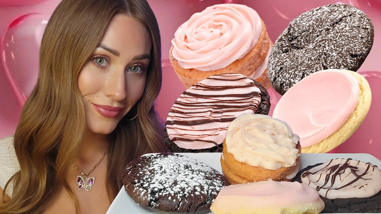 ASMR | 🍰 V-Day Crumbl Cookie!! Molten Lava, Strawberry Cake, Chocolate Strawberry & OPS 🍫🌋 *Mukbang*