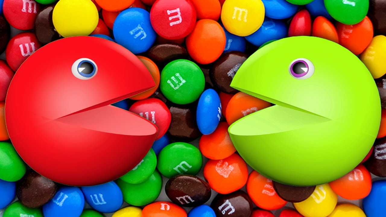 Pacman learn colors for kids with m&m's YouTube