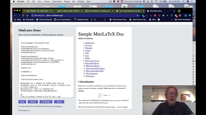 MiniLaTeX: Compile LaTeX to HTML in the Browser
