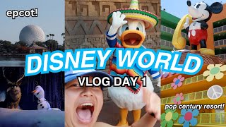 DISNEY WORLD VLOG DAY 1 2023 | pop century, san angel inn, and epcot