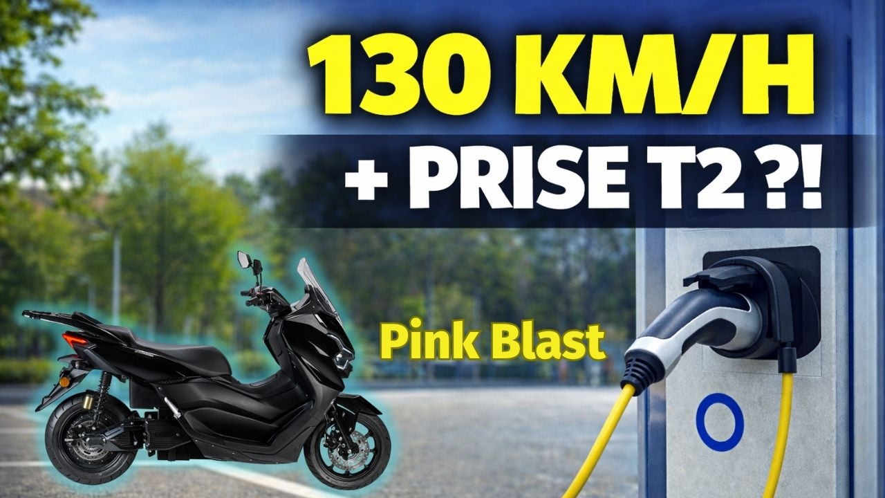 Pink Blast : 130 km/h, prise T2, ABS+TCS, écran 7” — le 125 électrique le plus équipé ?