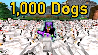 I got ONE THOUSAND Dogs in Survival Minecraft