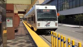 Valley Transportation Authority Hd 60Fps Vta Light Rail Trains Convention Center Station 72315