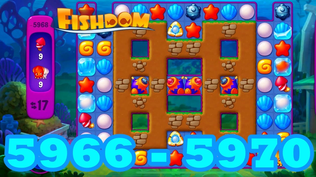 Fishdom Level 5966 - 5970 HD Walkthrough | 3 match puzzle | gameplay ...