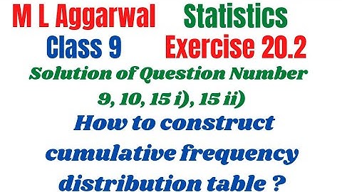 Cumulative frequency c.f Frequency distribution table statistics class 9 M L Aggarwal Exercise 20.2