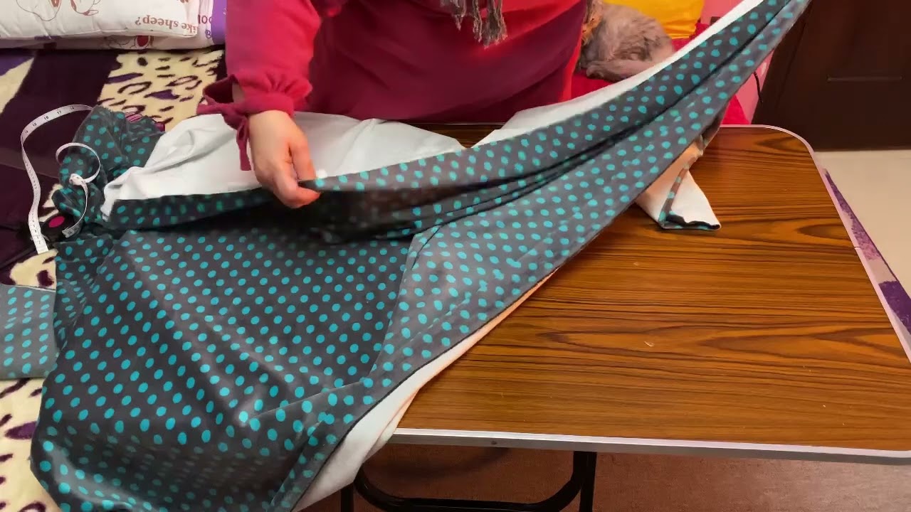 قص و خياطة جلابيه شتوي للبيت بمنتهى السهولة 👌🏻💥🪡