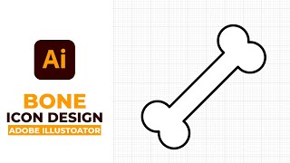 How to Design Bone Icon in adobe illustrator Tutorial