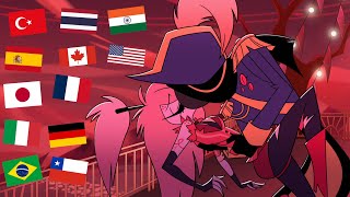 Sir Pentious kisses Cherri Bomb in DIFFERENT LANGUAGES (Hazbin Hotel) (S1E8 SPOILER WARNING!)