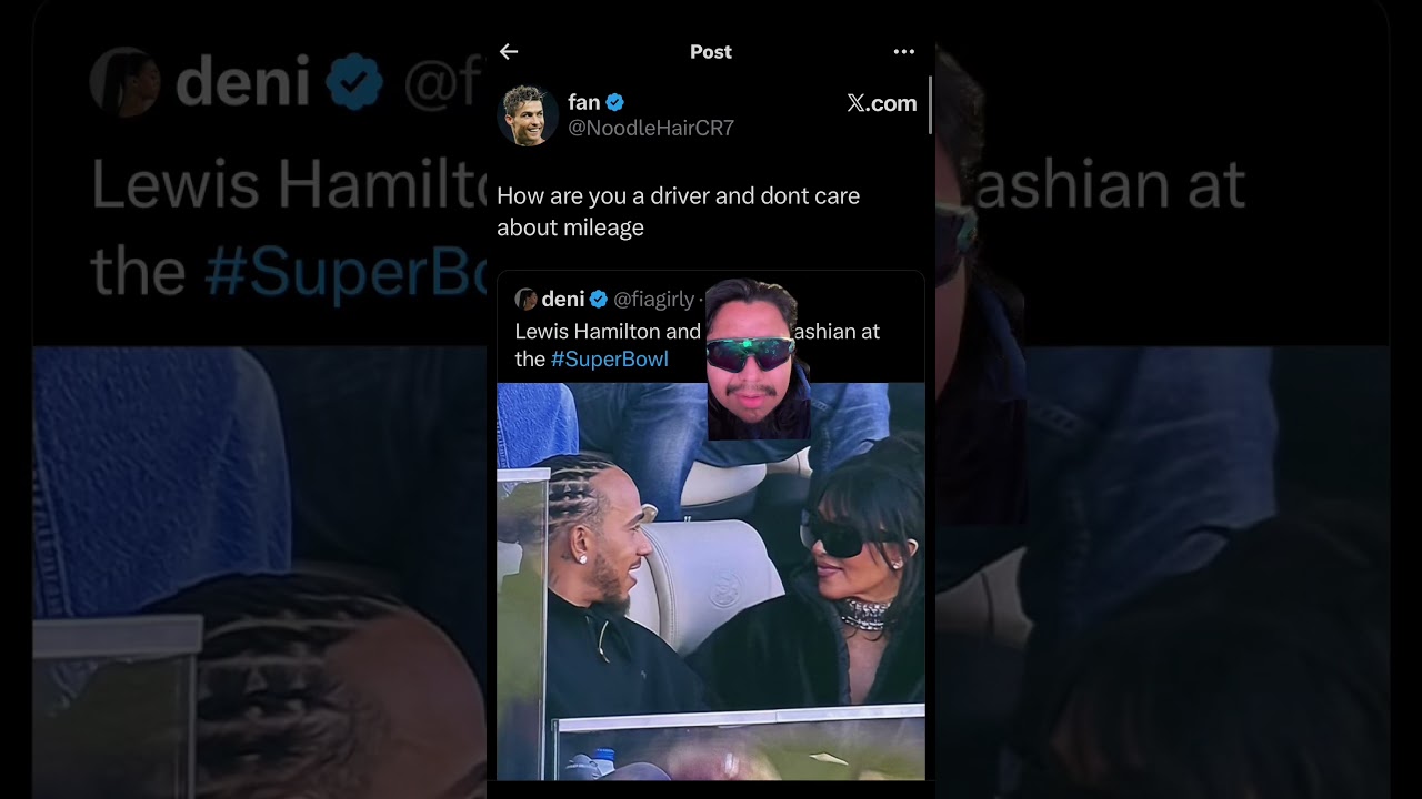 Lewis Hamilton and Kim kardashian at the Superbowl 