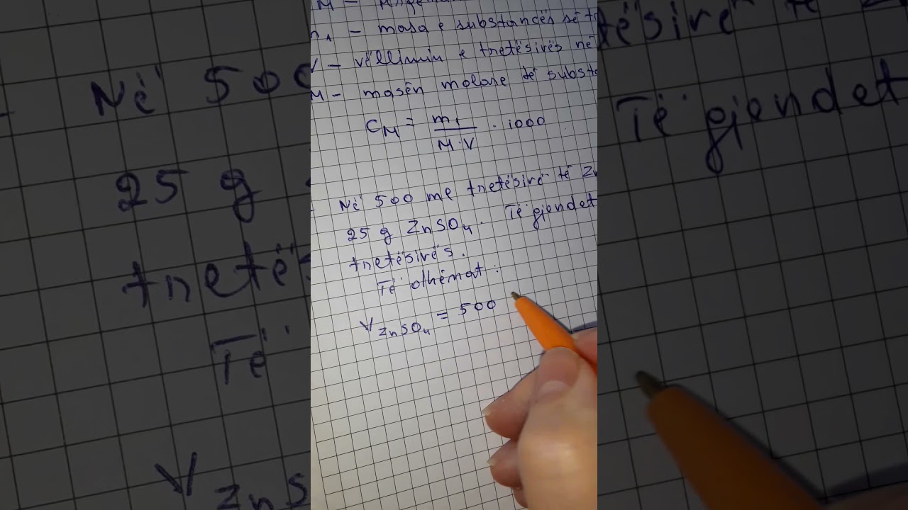 Si te gjejme perqendrimin molar ne tretesire.