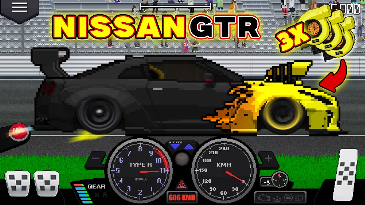 Triple Turbo Nissan GTR R35 in Pixel Car Racer! - YouTube