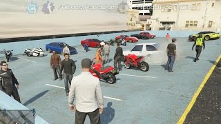 Grand Theft Auto V Online (PS3) | Street Car/Bike Meet | Hakuchou Build, Drag Racing & More