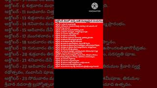 అక్టోబర్ నెలలో వచ్చే అతి ముఖ్యమైన పండుగలు #shorts #viralshorts #october #panchangam