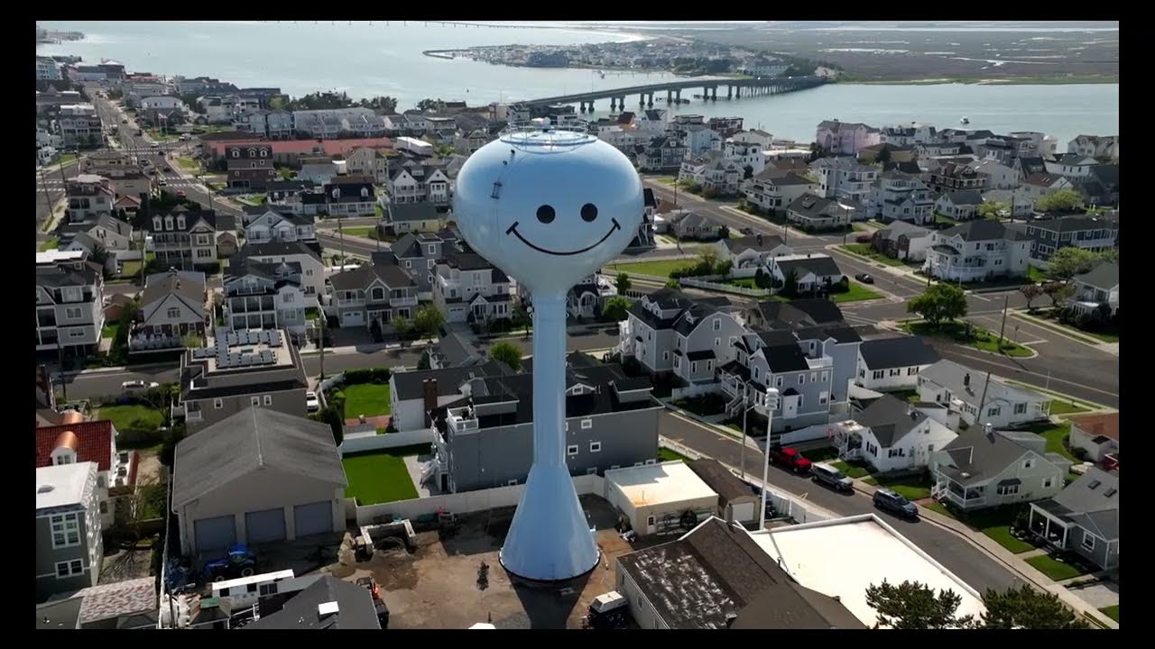 Longport Water Tower Smiley Face is Back YouTube