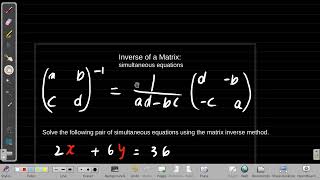 Solving Simultaneous Equations Using Matrices Example 011924